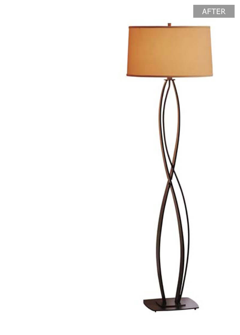 Floor lamp cut out from background with Clipping Path Service