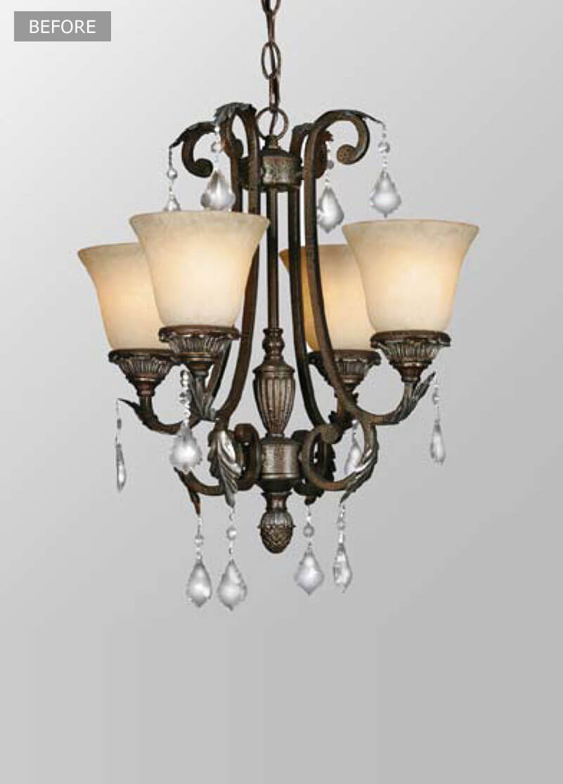 chandelier with sparkling crystal shades